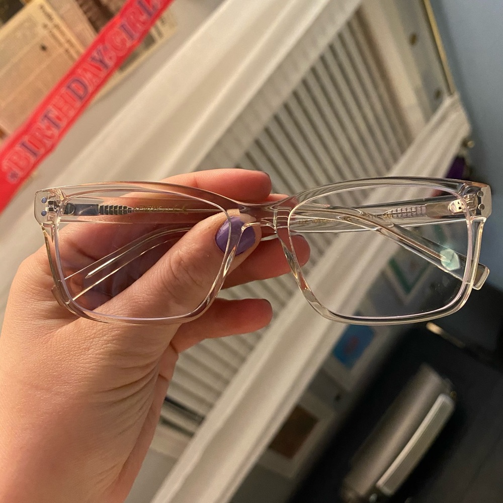 Clear frame blue light glasses